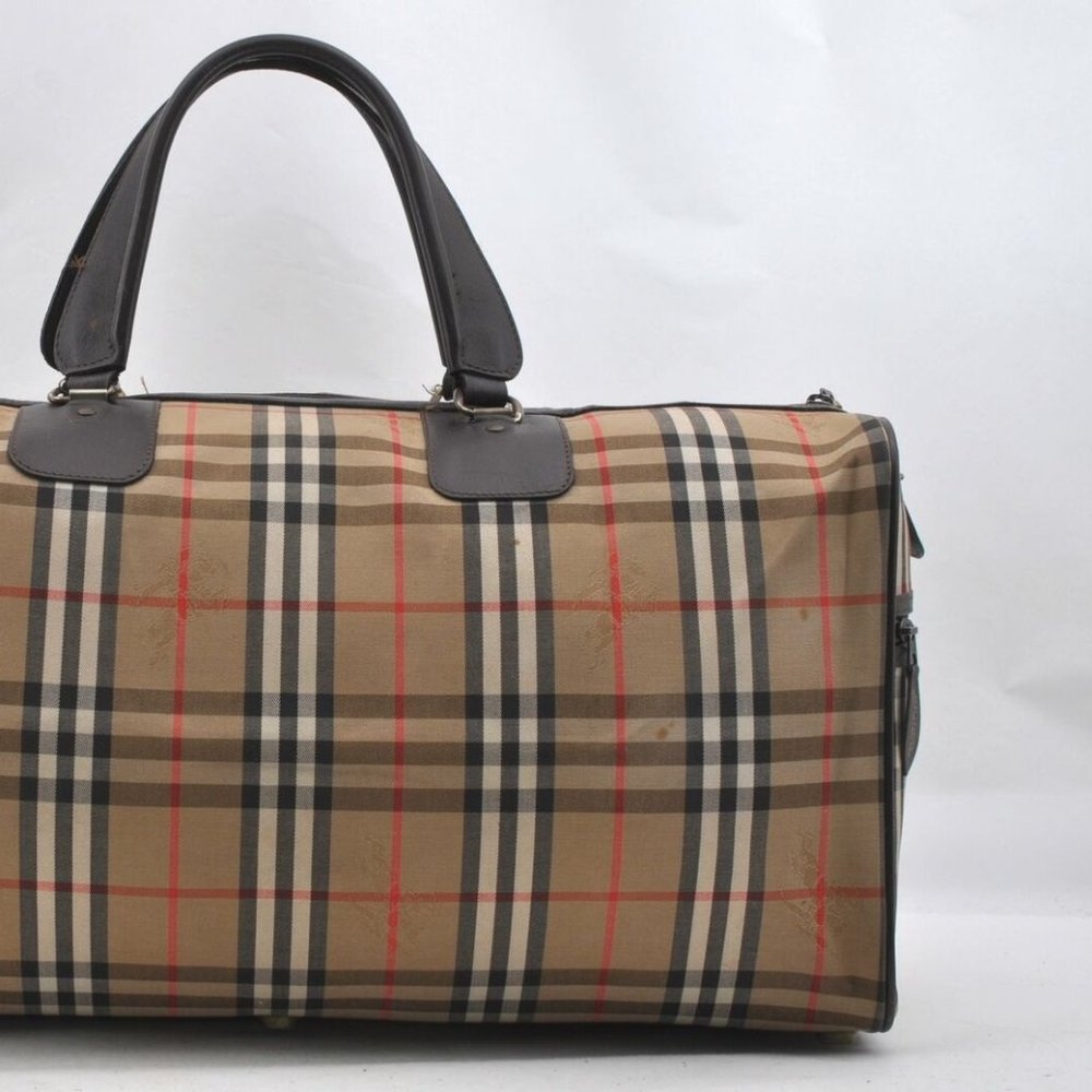 Auth Burberrys Nova Check Pattern Travel Boston Ba - Picture 2 of 12